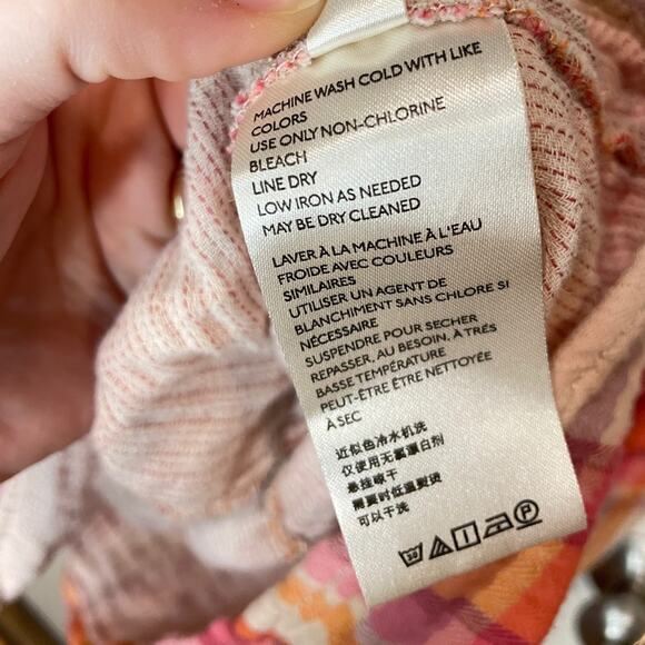 WE THE FREE FREE PEOPLE Siena Plaid Pullover Blouse Sz Small Autumn Cottagecore - Picture 9 of 14